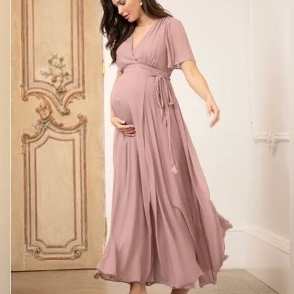 NWT Seraphine Mauve Maxi Dress - Picture 7 of 9